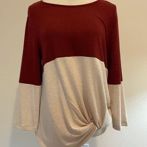 Knot front sweater
